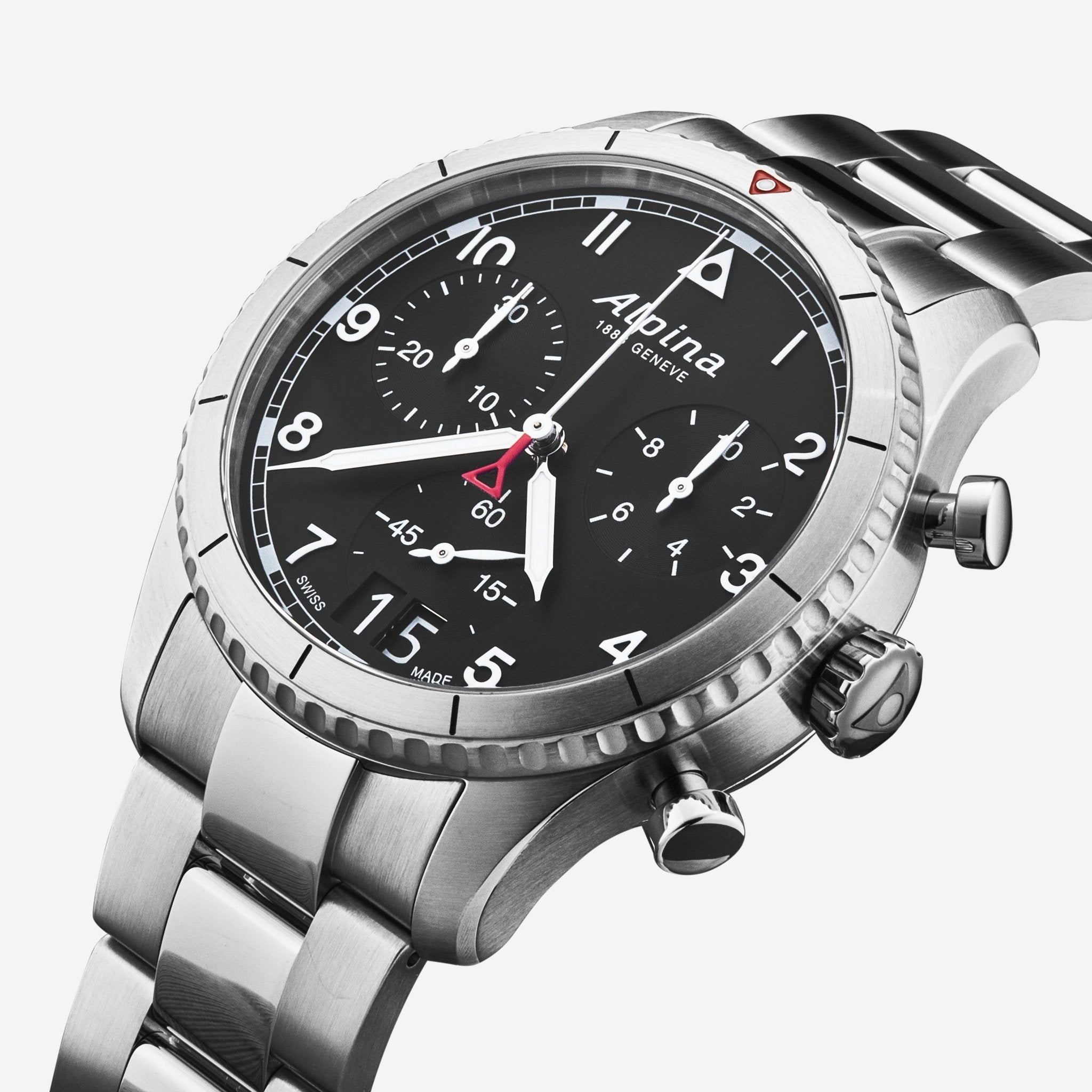 Alpina Startimer Pilot Chronograph Stainless Steel Quartz Men's Watch AL - 372BW4S26B - THE SOLIST - Alpina