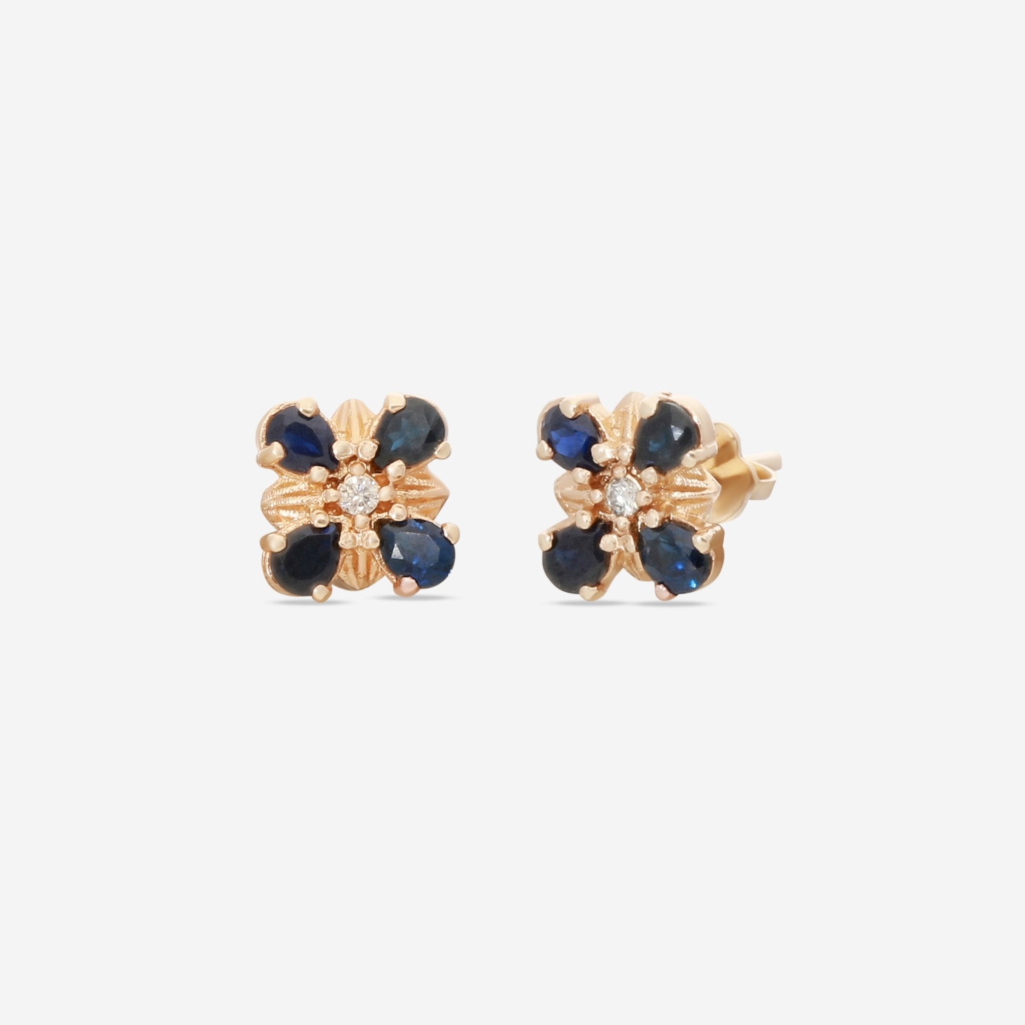 Armenta 14K Rose Gold Diamond & Black Sapphire Earrings 21092 - THE SOLIST - Armenta