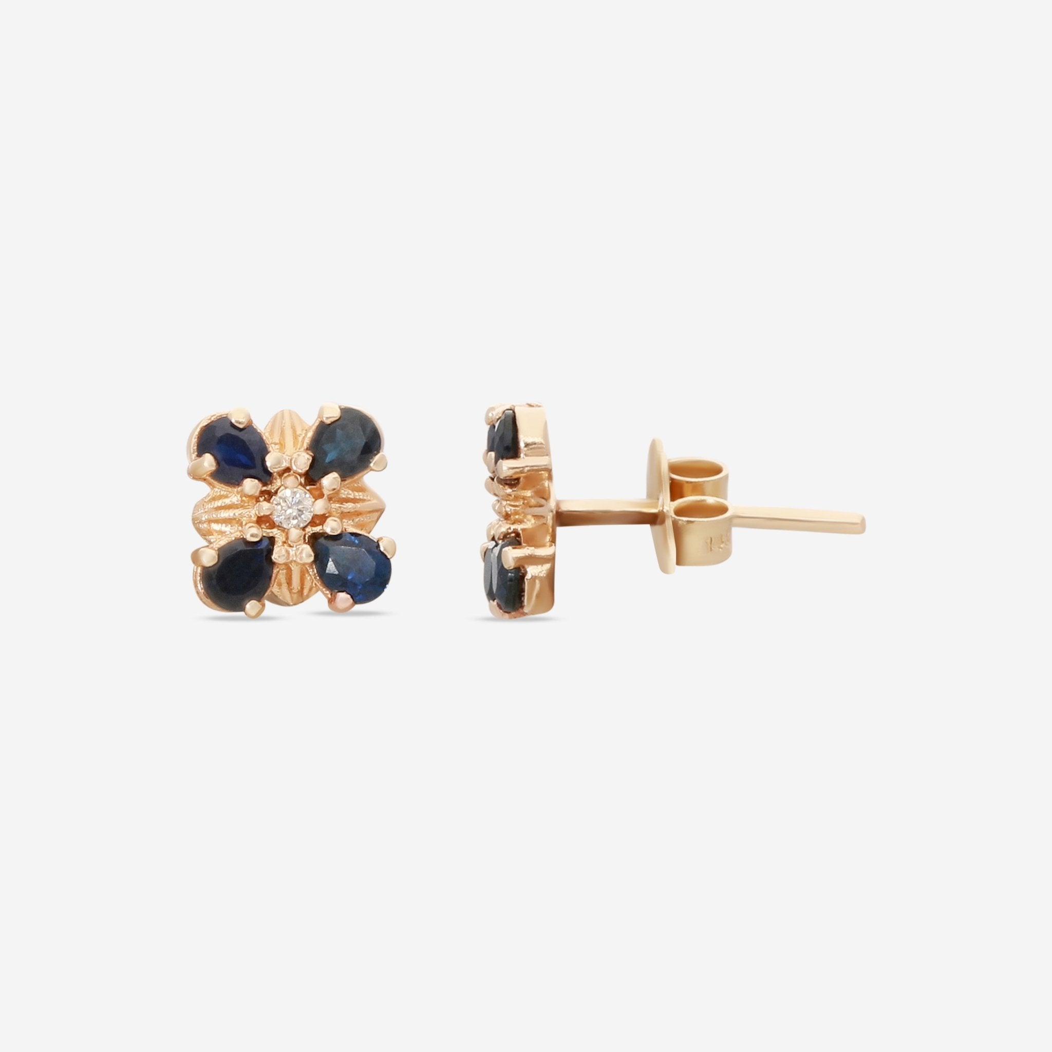 Armenta 14K Rose Gold Diamond & Black Sapphire Earrings 21092 - THE SOLIST - Armenta