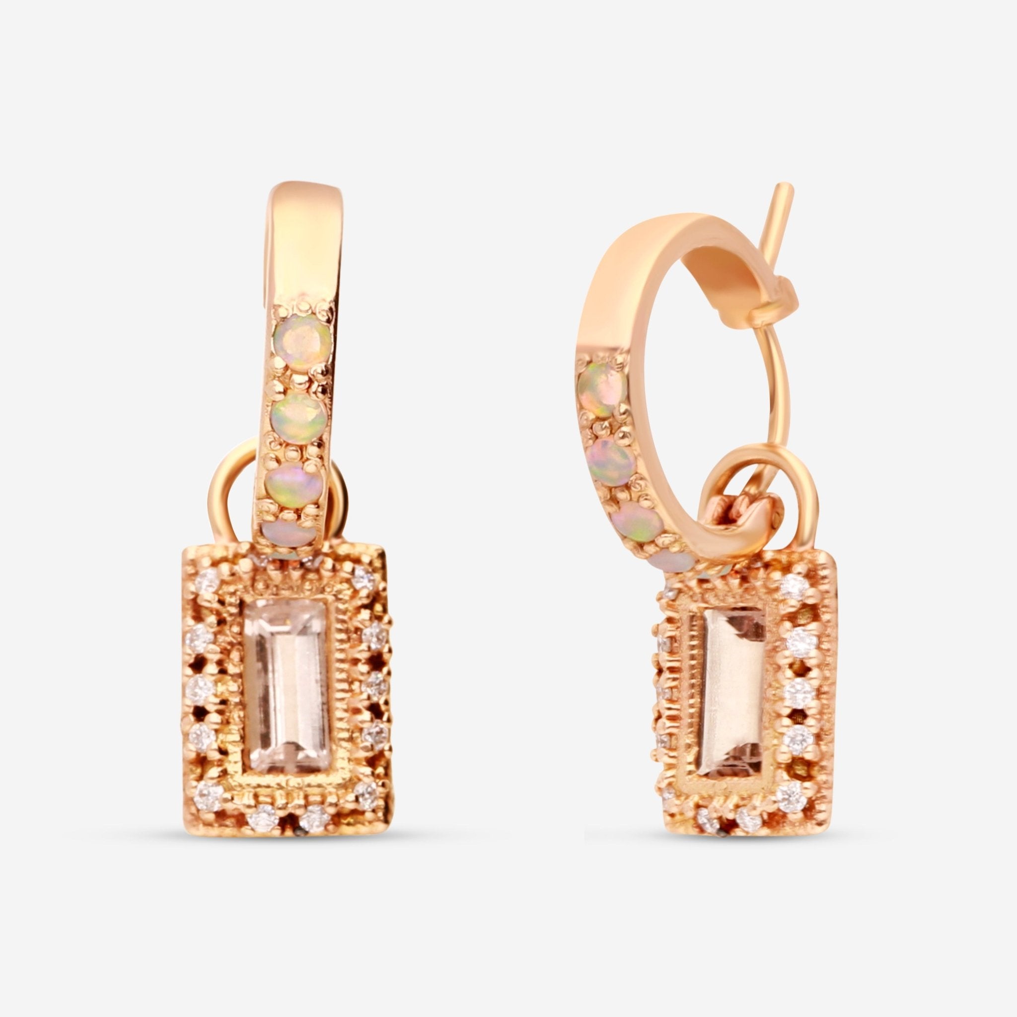 Armenta 14K Rose Gold & Grey Sterling Silver Huggie Earrings 20503 - THE SOLIST - Armenta