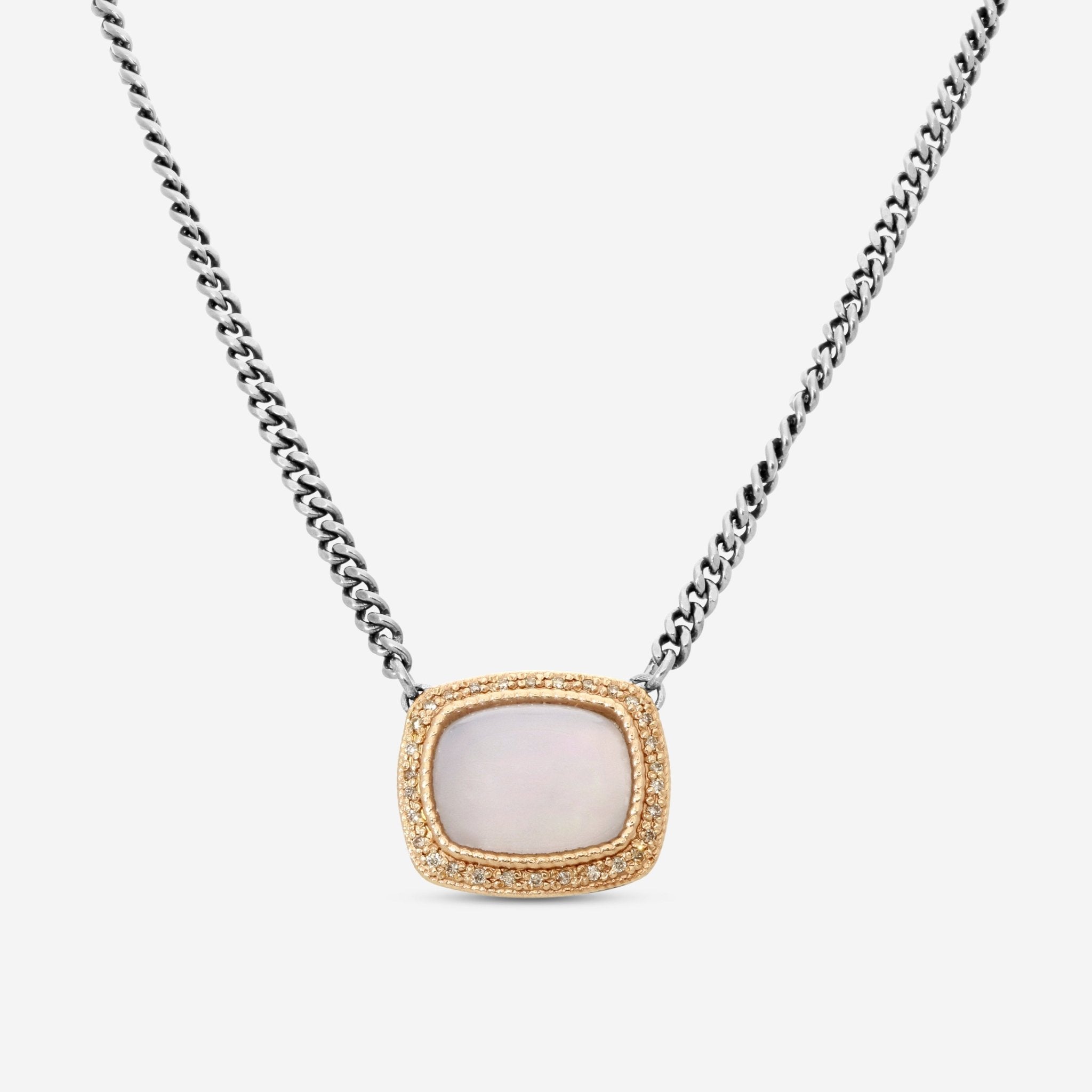 Armenta 14K Rose Gold & Sterling Silver Diamond & Turkish Chalcedony Pendant Necklace 20793 - THE SOLIST - Armenta