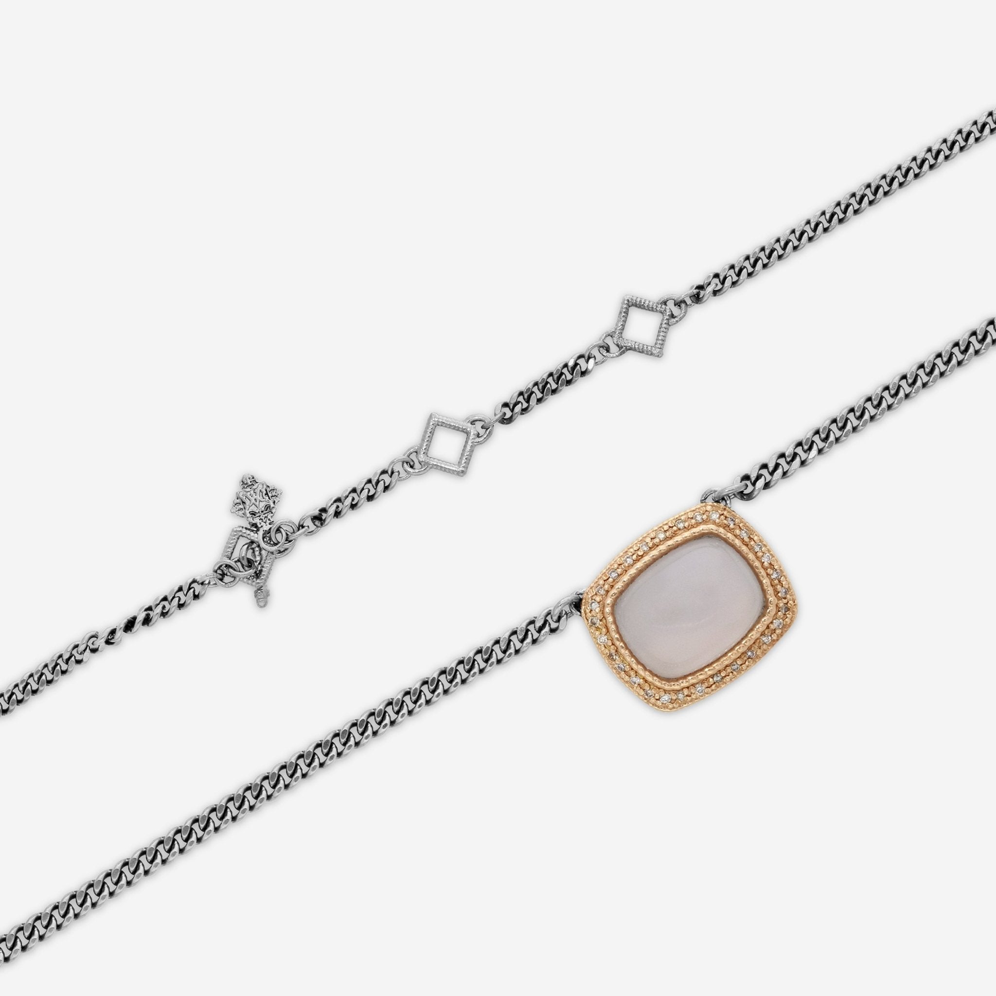 Armenta 14K Rose Gold & Sterling Silver Diamond & Turkish Chalcedony Pendant Necklace 20793 - THE SOLIST - Armenta