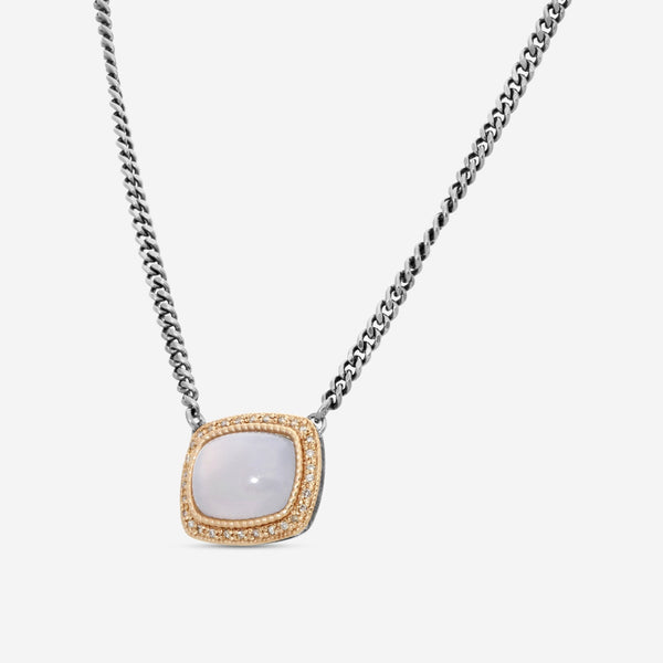 Armenta 14K Rose Gold & Sterling Silver Diamond & Turkish Chalcedony Pendant Necklace 20793 - THE SOLIST - Armenta