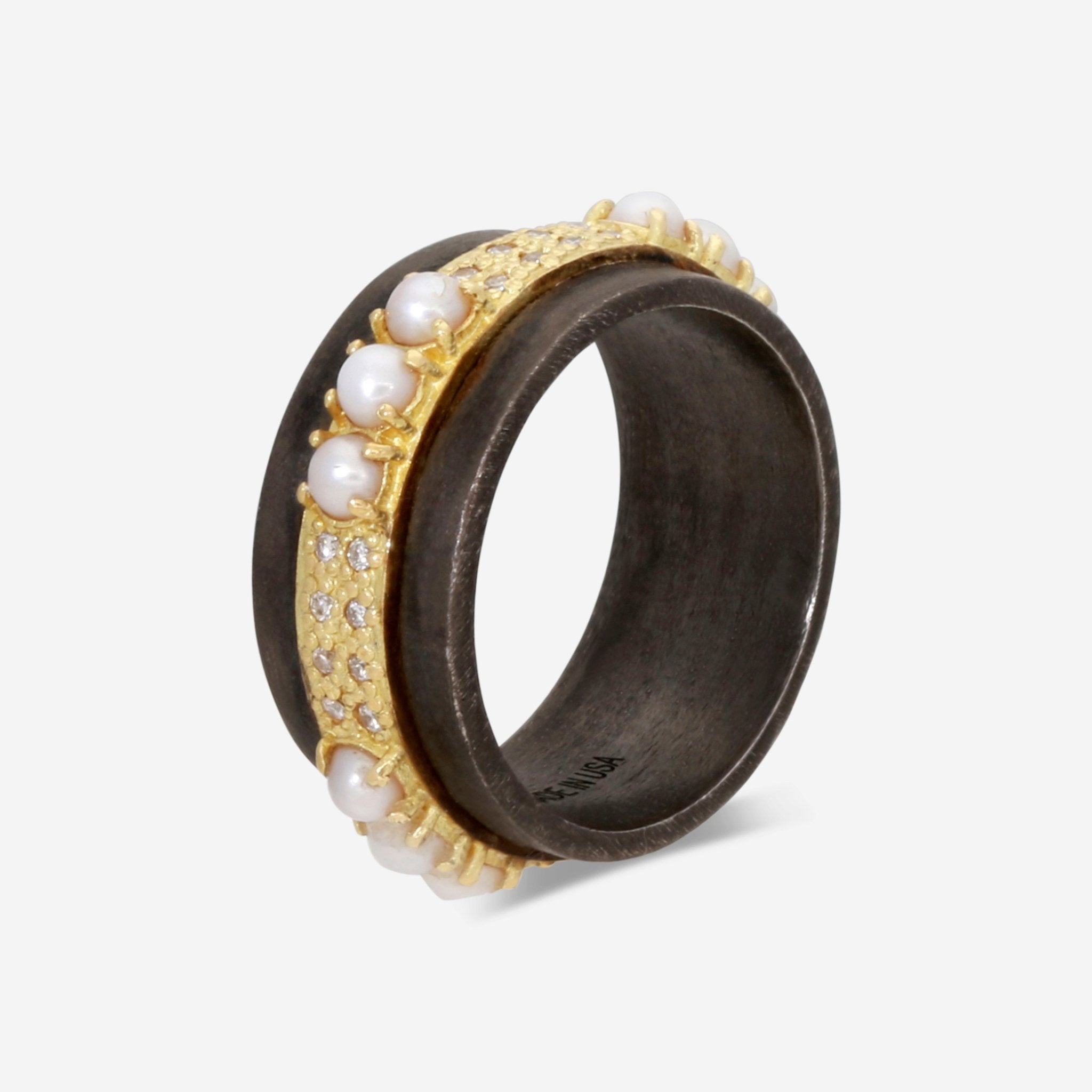 Armenta 18K Yellow Gold & Blackened Sterling Silver Ring 19380 - THE SOLIST - Armenta