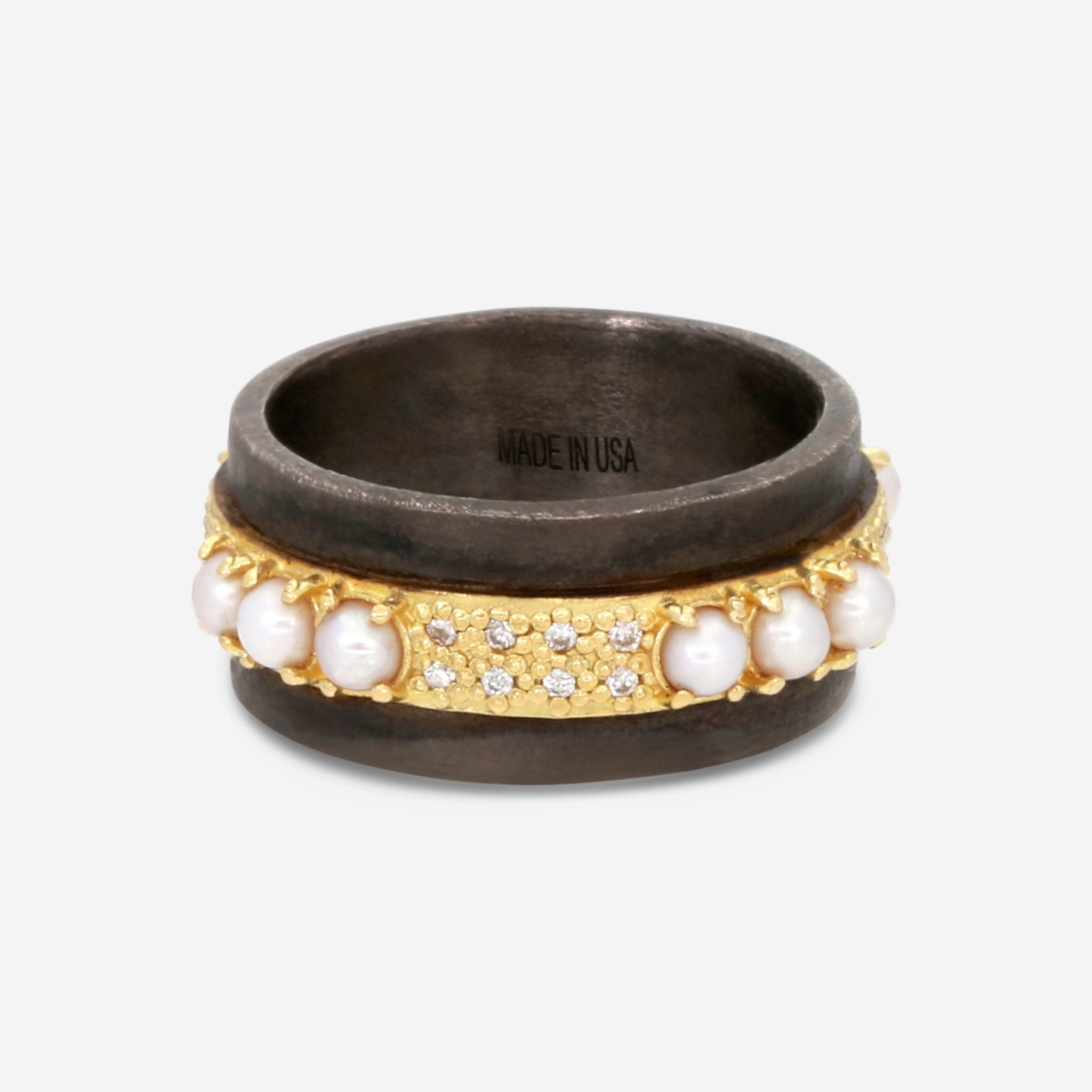 Armenta 18K Yellow Gold & Blackened Sterling Silver Ring 19380 - THE SOLIST - Armenta