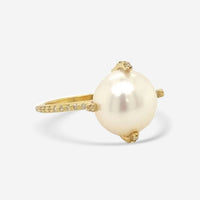 Armenta 18K Yellow Gold Pave Pearl & Diamond Statement Ring 18336 - THE SOLIST - Armenta