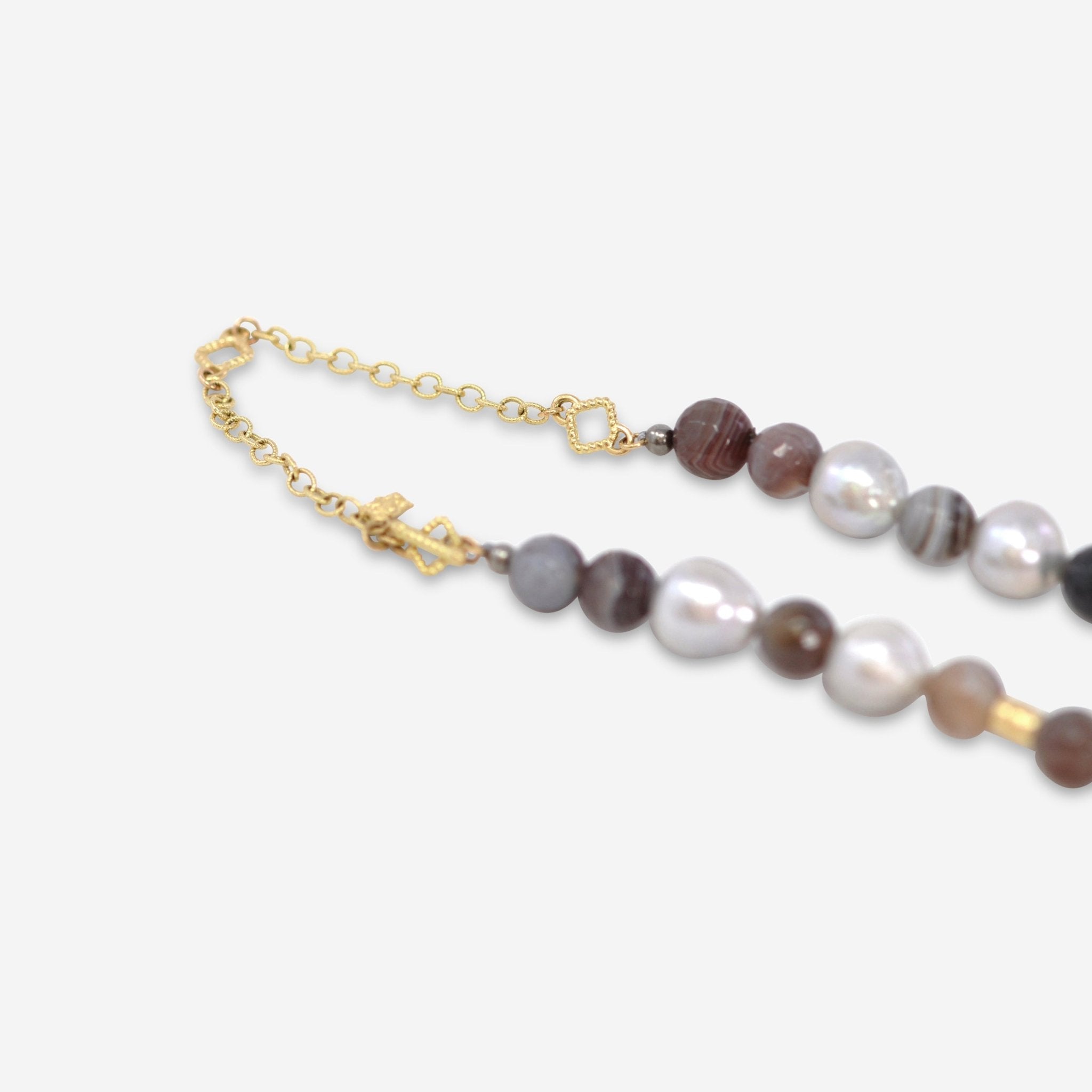 Armenta 18K Yellow Gold, Pearl and Agate Beaded Necklace 20069 - THE SOLIST - Armenta