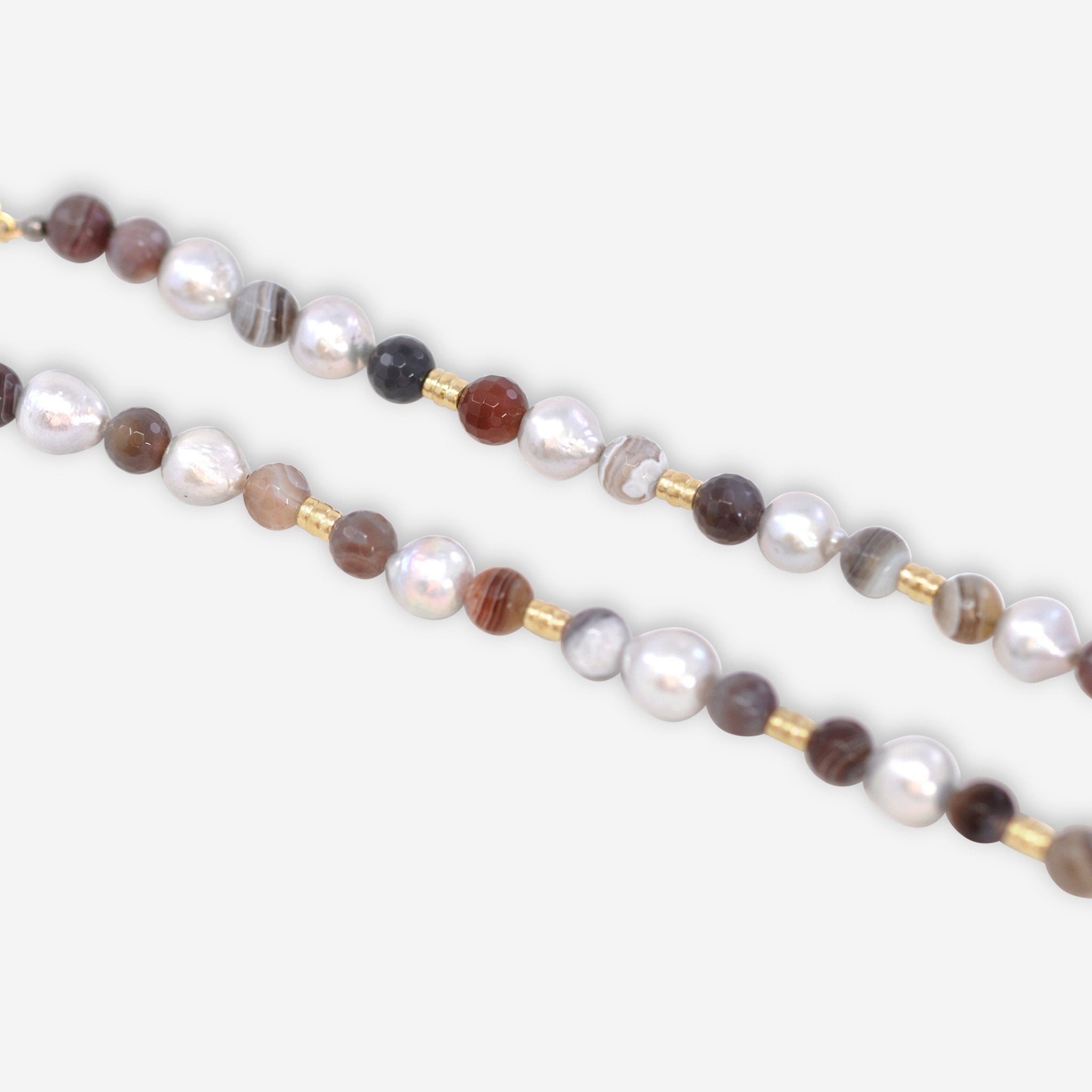 Armenta 18K Yellow Gold, Pearl and Agate Beaded Necklace 20069 - THE SOLIST - Armenta