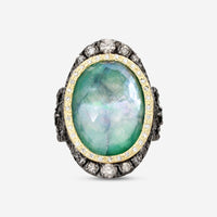 Armenta 18K Yellow Gold & Sterling Silver Diamond & Emerald Cocktail Ring Sz. 7 21122 - THE SOLIST - Armenta