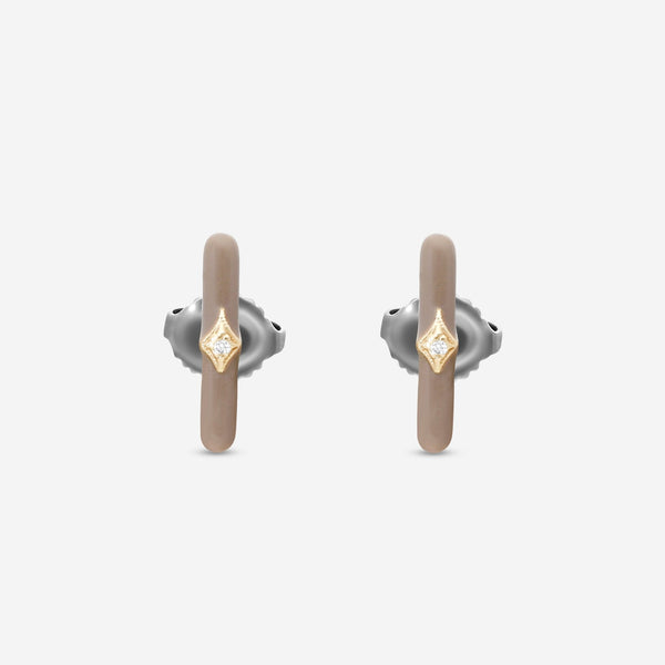 Armenta 18K Yellow Gold, Sterling Silver & Enamel Diamond Stud Earrings 21269 - THE SOLIST - Armenta