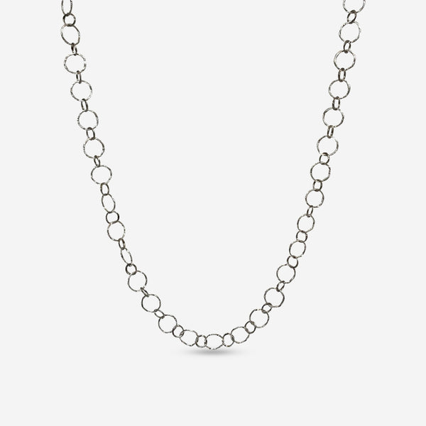 Armenta Grey Sterling Silver Circle Chain Link Necklace 34" 17141 - THE SOLIST - Armenta