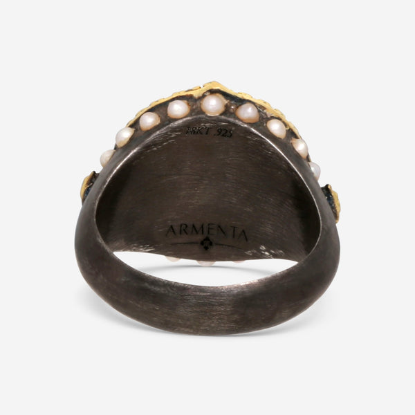 Armenta Old World 18K Yellow Gold & Blackened Sterling Silver Ring 18758 - THE SOLIST - Armenta