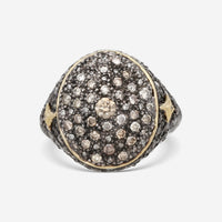 Armenta Old World 18K Yellow Gold & Sterling Silver Champagne Diamond Signet Ring Sz. 7 15758 - THE SOLIST - Armenta