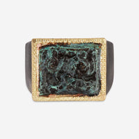 Armenta Romero 18K Yellow Gold & Blackened Sterling Silver Green Patina Cocktail Ring Sz. 11 19041 - THE SOLIST - Armenta