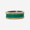 Armenta Romero 18K Yellow Gold, Sterling Silver & Green Enamel Band Ring Sz. 11 21315 - THE SOLIST - Armenta