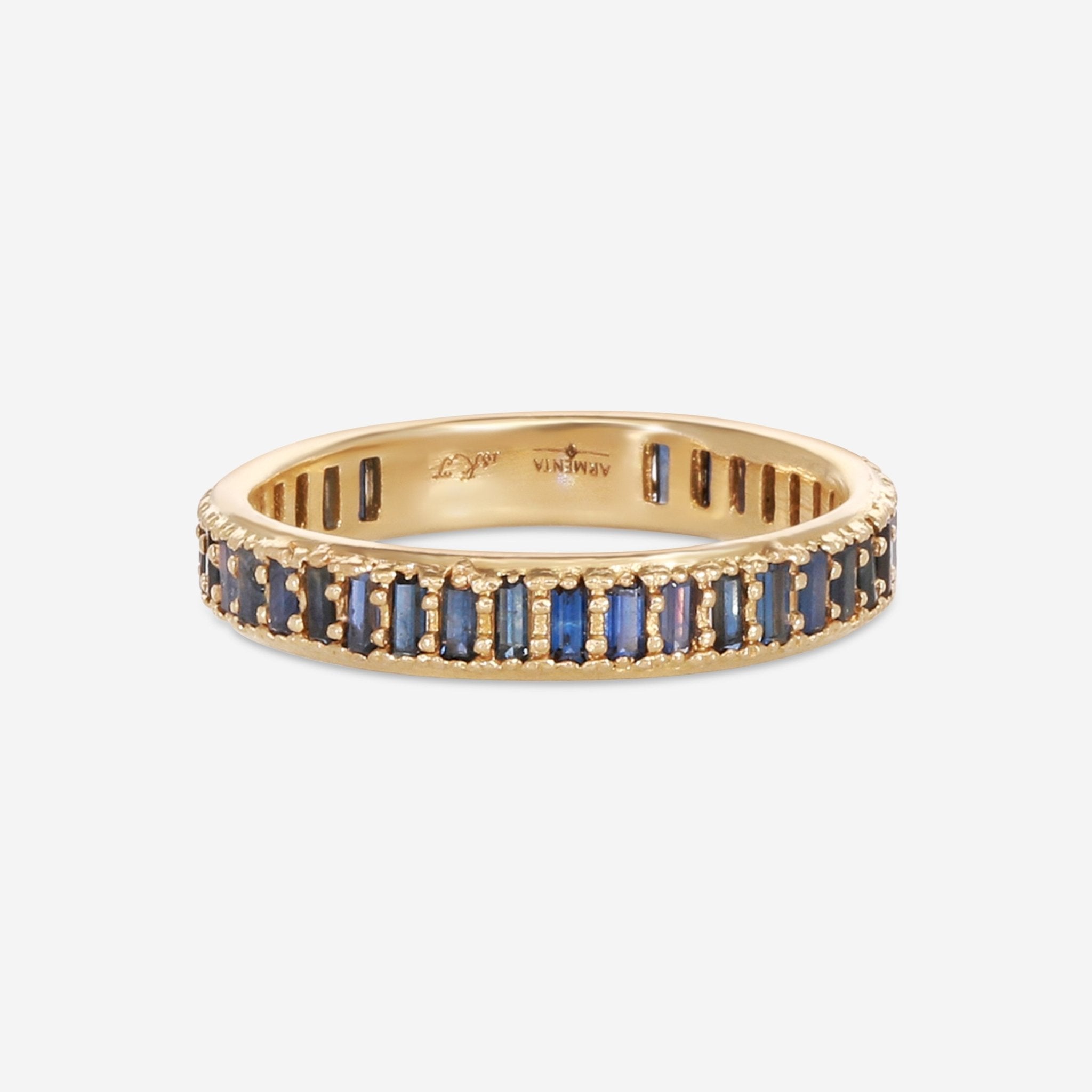 Armenta Sueno 18K Yellow Gold Channel - Set Blue Sapphire Band Ring Sz 6.5 18202 - THE SOLIST - Armenta