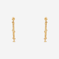 Armenta Sueno 18K Yellow Gold White Diamond 35mm Side Hoop Earrings 06495 - THE SOLIST - Armenta