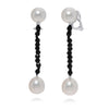 Assael 18K White Gold, Black Spinel 9.00ct. tw. and South Sea Pearl French Clip Earrings E6717 - THE SOLIST - Assael