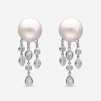 Assael 18K White Gold, Diamond 2.08ct. tw. and South Sea Pearl Chandelier Earrings E4971 - THE SOLIST - Assael