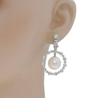 Assael 18K White Gold Diamond 2.54ct. tw. and South Sea Pearl Drop Earrings E5409 - THE SOLIST - Assael