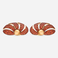 Assael 18K Yellow Gold and Titanium, Orange Sapphire 10.67ct. tw. and Golden South Sea Cultured Pearl Convertible French Clip Earrings AFE0008 - THE SOLIST - Assael