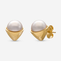 Assael 18K Yellow Gold Japanese Akoya Cultured Pearl Stud Earrings EG - OY1.A - THE SOLIST - Assael