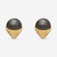 Assael 18K Yellow Gold Tahitian Natural Color Cultured Pearl Stud Earrings EG-OYTH-2 - THE SOLIST