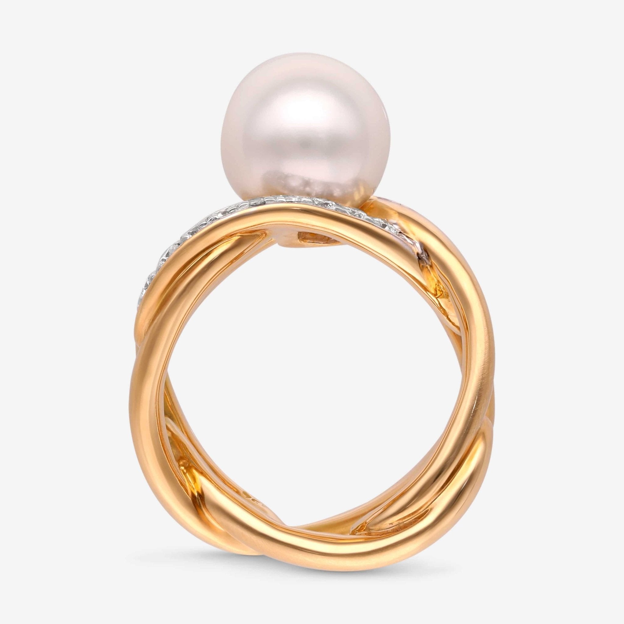 Assael Angela Cummings 18K Yellow Gold, South Sea Pearl and Diamond 0.84ct. tw. Statement Ring Sz. 7 ACR0015 - THE SOLIST - Assael