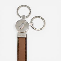 Salvatore Ferragamo Brown Hammered Leather Key Holder Key Ring 688845 - THE SOLIST