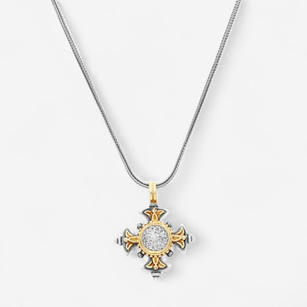 Konstantino 18K Yellow Gold & Sterling Silver Diamond Cross Pendant STKJ262-109