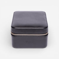 Rapport Hyde Park Black Leather Two Watch Zip Case D261