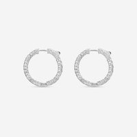 Ina Mar 14K White Gold Diamond Round Hoop Earrings E1139B-FW-200F - THE SOLIST