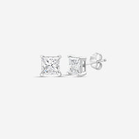 Ina Mar 14K White Gold Princess Cut 3.00ct.twd. IGI Certified Lab Grown Diamond Stud Earrings