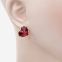 Baccarat 18K Gold Plated on Sterling Silver, Red Crystal Heart Earrings 2813113 - THE SOLIST - Baccarat