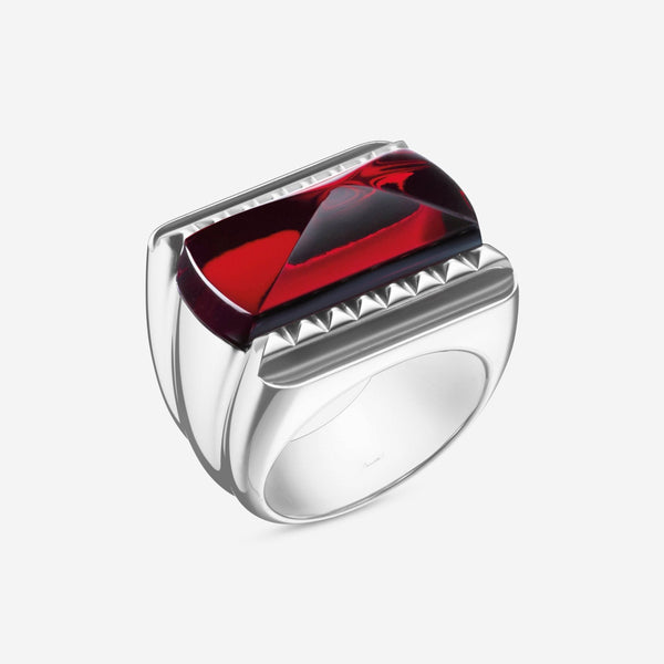 Baccarat Sterling Silver Red Crystal Statement Ring 2808049
