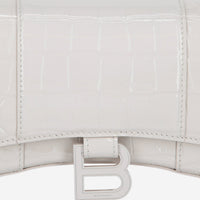 Balenciaga Hourglass White Croc Embossed Wallet On Chain 6560501LRGM - THE SOLIST - Balenciaga