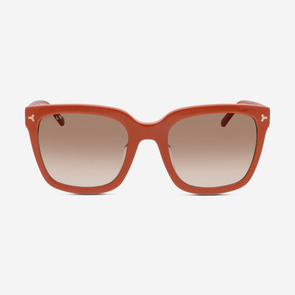 Bally Women's Shiny Orange & Gradient Brown Oversized Sunglasses BY0034 - H - THE SOLIST - Bally
