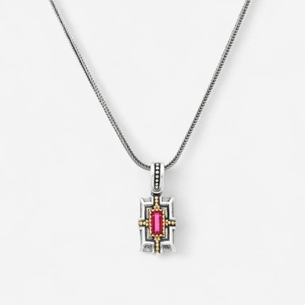 Konstantino Dome Sterling Silver & 18K Yellow Gold Corundum Pendant MEKJ736-538 - THE SOLIST
