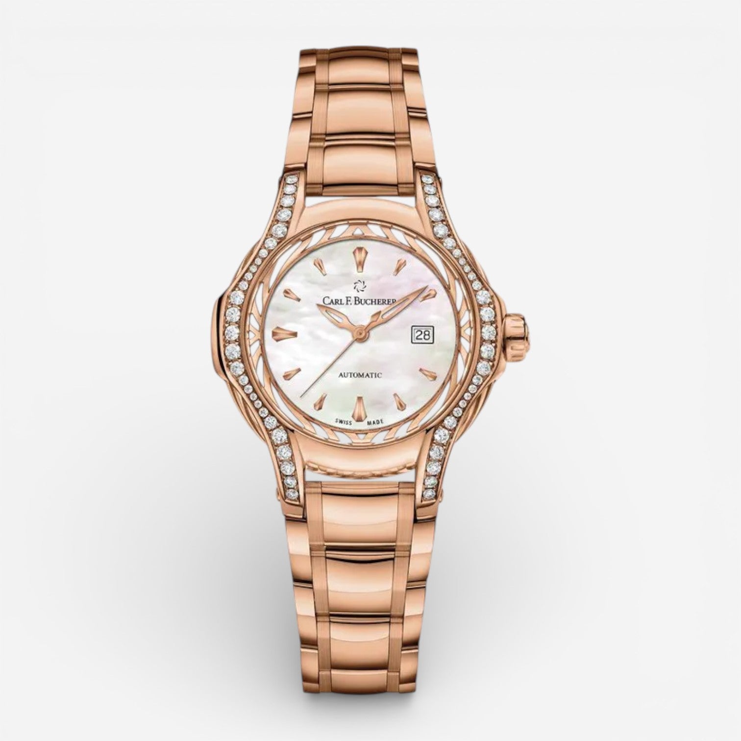 Carl F. Bucherer Pathos Diva 18K Rose Gold Diamond Automatic Ladies Watch 00.10580.03.73.31.02