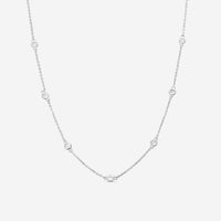 Ina Mar 14K White Gold Diamond Bezel Station Necklace N1135B-FW-050F - THE SOLIST