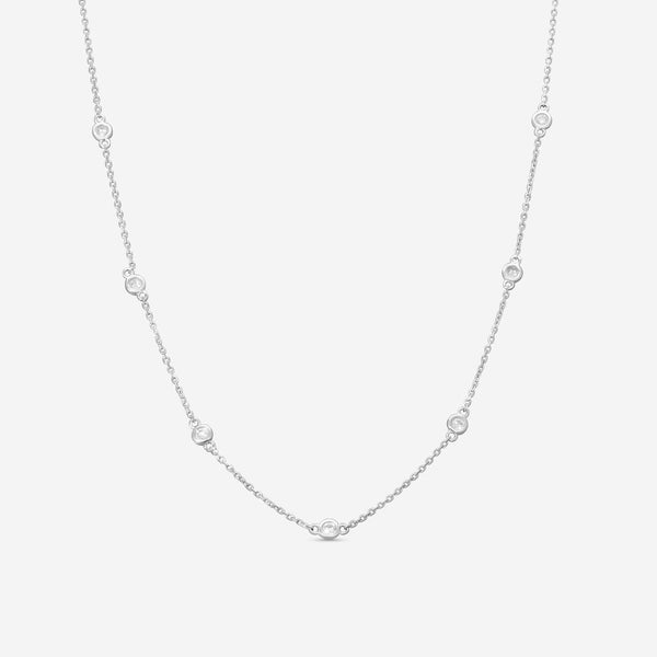 Ina Mar 14K White Gold Diamond Bezel Station Necklace N1135B-FW-050F - THE SOLIST