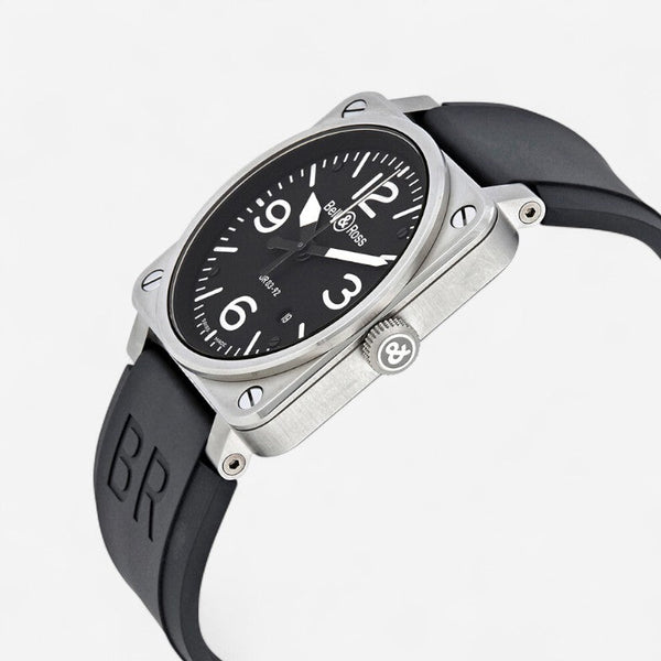 Bell & Ross Br 03-92 Black Stainless Steel Automatic Men's Watch BR0392-BLC-ST