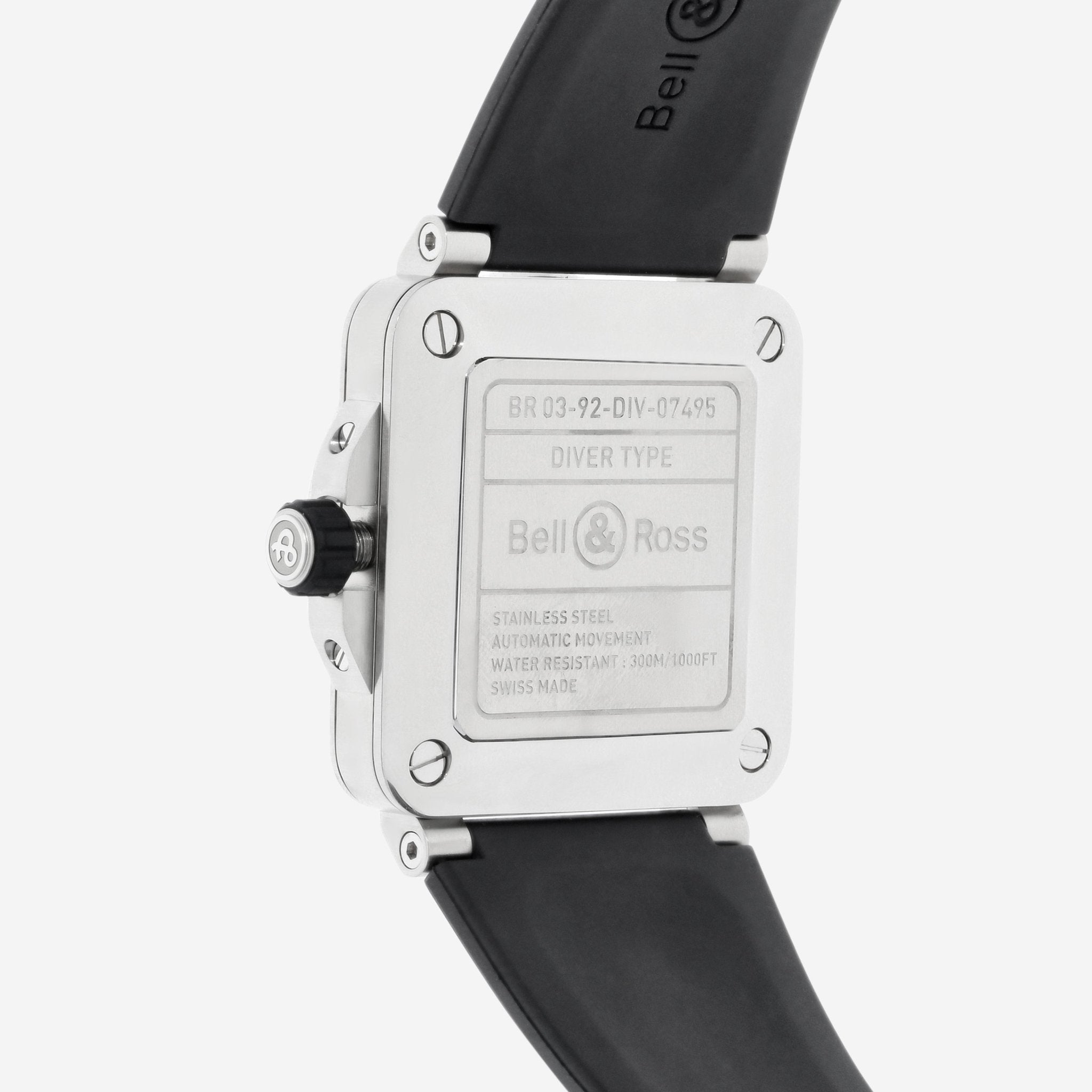 Bell & Ross Br-03 Diver Stainless Steel Automatic Men's Watch BR0392-D-BL-ST/SRB