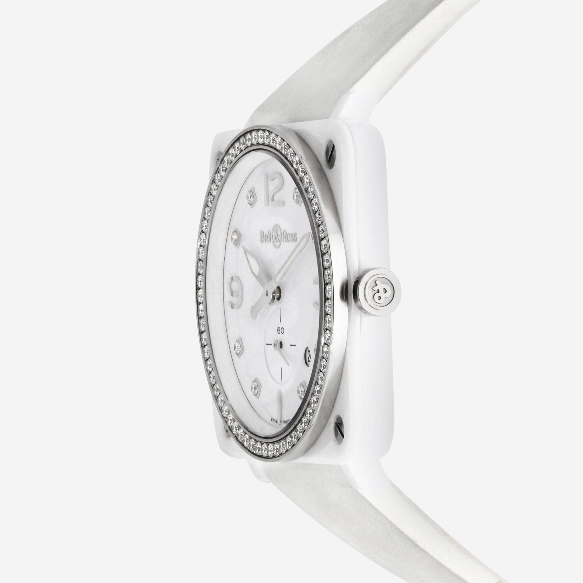 Bell & Ross Br S White Ceramic Diamonds Quartz Unisex Watch BRS - WH - CES - LGD/SRB - THE SOLIST - Bell & Ross