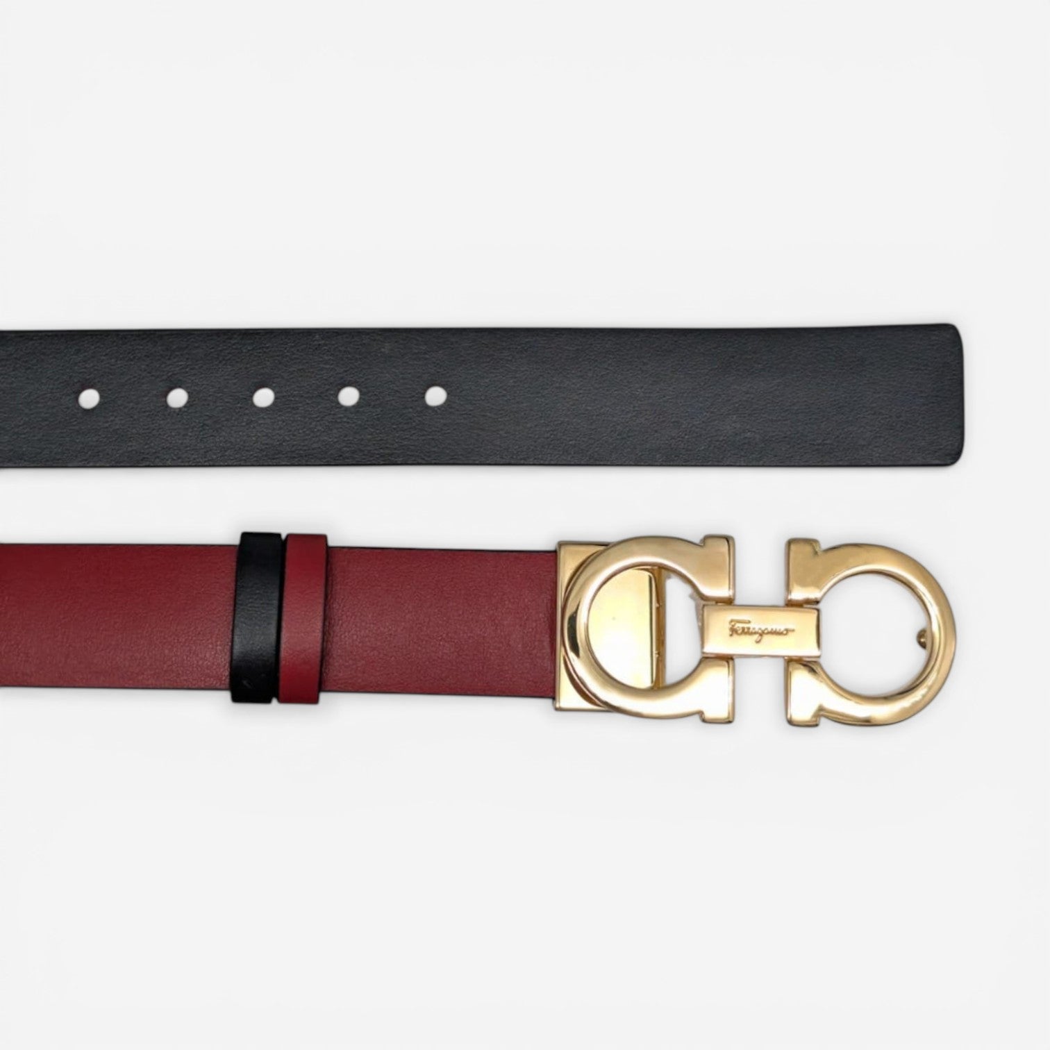 Salvatore Ferragamo 564327 Double Gancini Reversible Belt Size 100 MSRP $550 - THE SOLIST