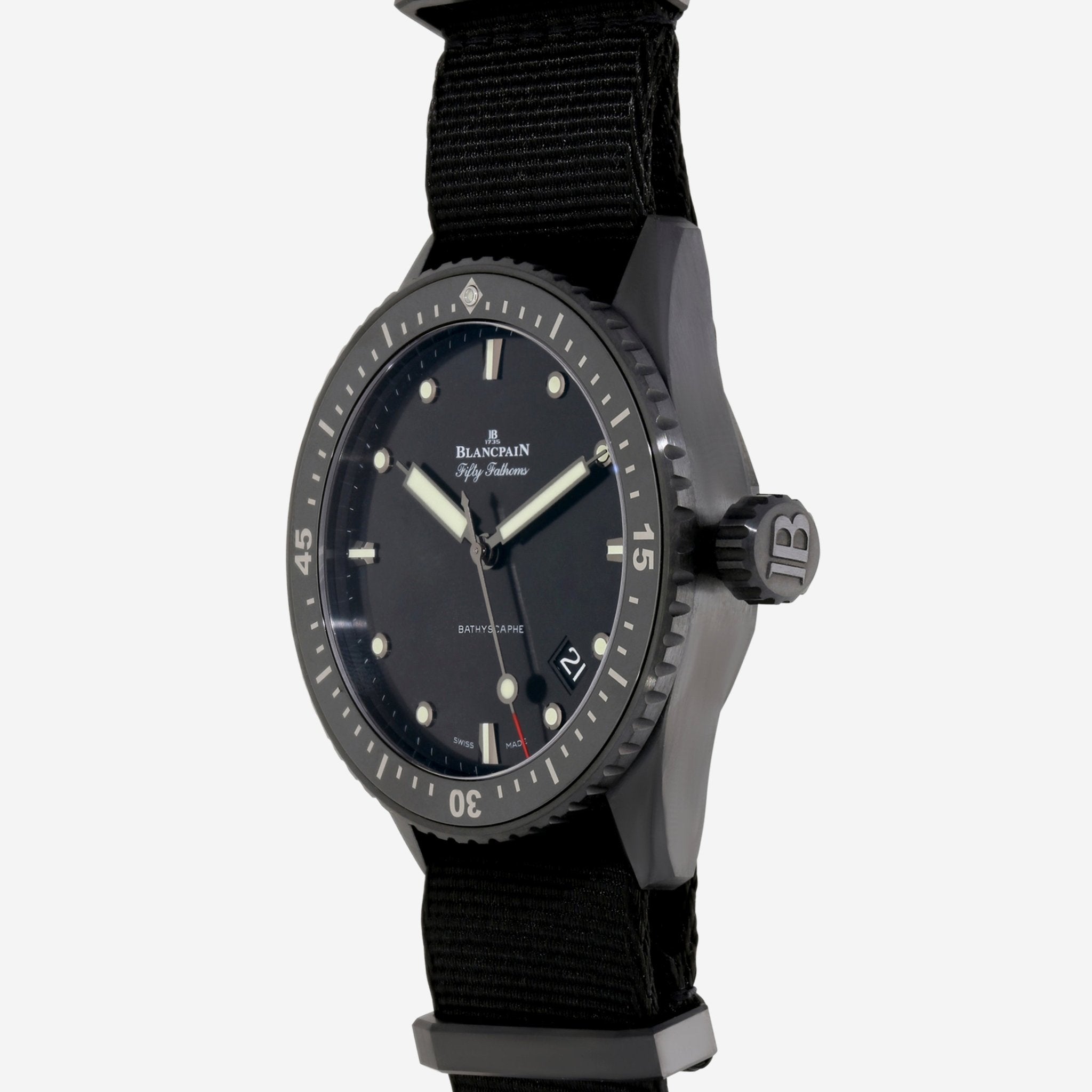 Blancpain Fifty Fathoms Bathyscaphe Black Dial Ceramic Automatic Men's Watch 50000130NABA - THE SOLIST - Blancpain