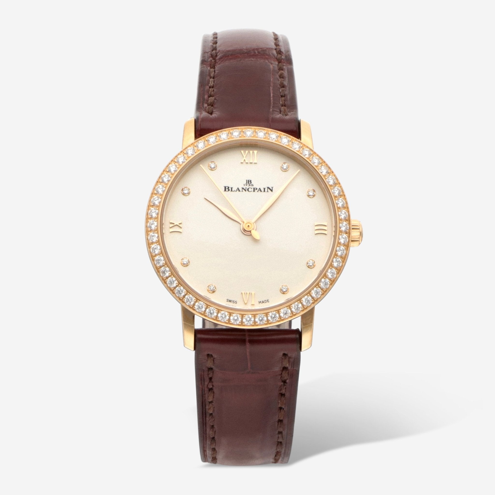 Blancpain Villeret Ultraplate 18K Rose Gold Diamond Automatic Ladies Watch 6104-2987-55A - THE SOLIST