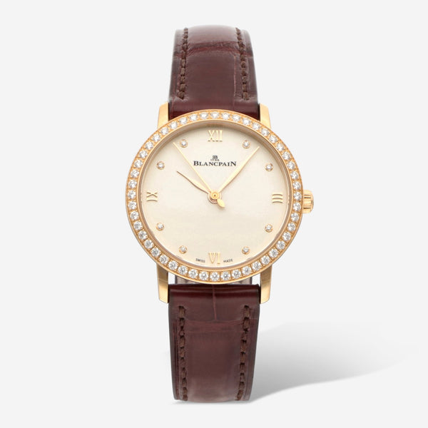 Blancpain Villeret Ultraplate 18K Rose Gold Diamond Automatic Ladies Watch 6104-2987-55A - THE SOLIST