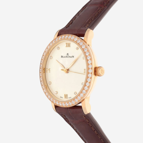 Blancpain Villeret Ultraplate 18K Rose Gold Diamond Automatic Ladies Watch 6104-2987-55A - THE SOLIST