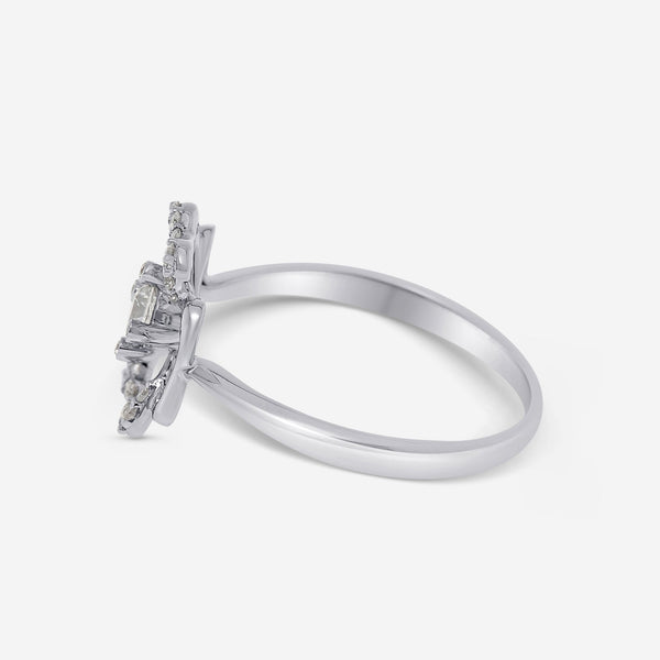 Bliss By Damiani 18K White Gold, Diamond 0.28ct. tw. Four - Leaf Clover Band Ring Sz 6.25 20073798 - THE SOLIST - Bliss By Damiani